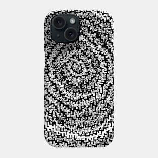 Abstract Ink Drawing #6 Black Phone Case