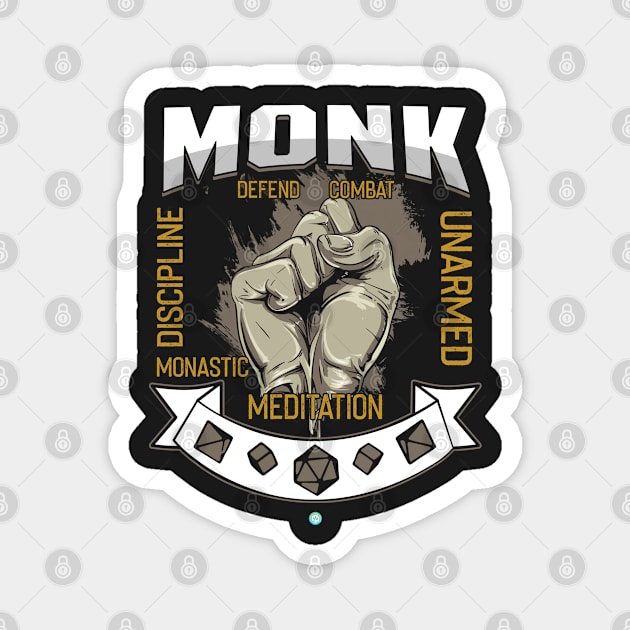 Monk Tabletop Class Pen and Paper DnD Gift Magnet by woormle