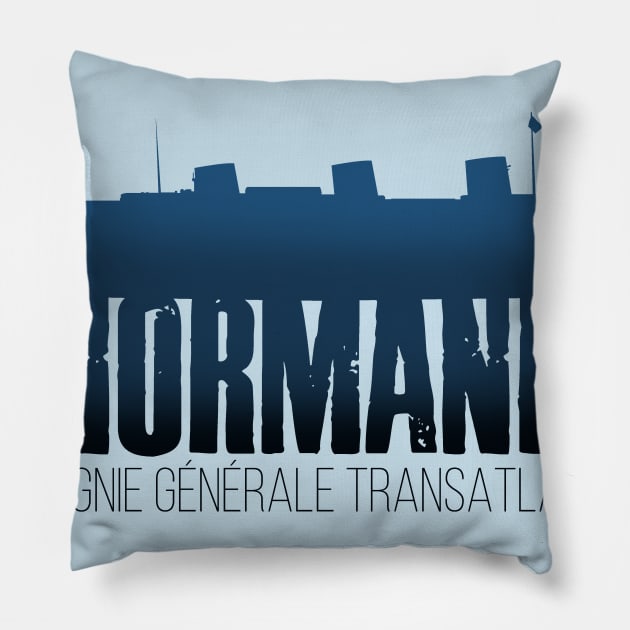 SS Normandie Pillow by MindsparkCreative