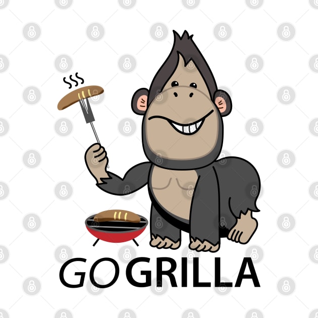 Funny gorilla as a griller by spontania