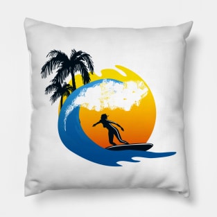 Funny Summer Beach Sunset for Women Pillow