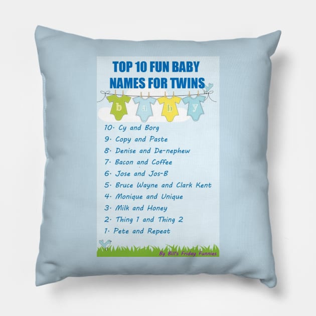 Fun Baby Twin Names Pillow by BHappy317