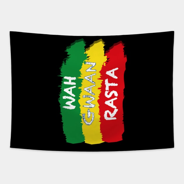 Wah Gwaan Rasta, Funny Jamaica Saying Tapestry by alzo