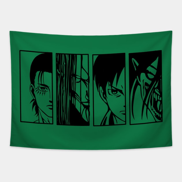 Attack on Titan Eren forms Tapestry by BentoPrint