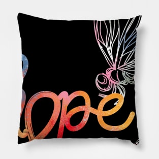 Hope Multiple Sclerosis Awareness Dragonfly Pillow