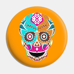 floral candy skull ecopop Pin