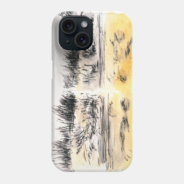 Dunes - Sketching at the Beach Phone Case by VeraAlmeida