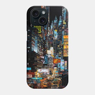 Cyberpunk Neon City 80s - Futuristic Art Print, Apparel, and More Phone Case