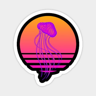 Retrowave Jellyfish Aesthetic Magnet