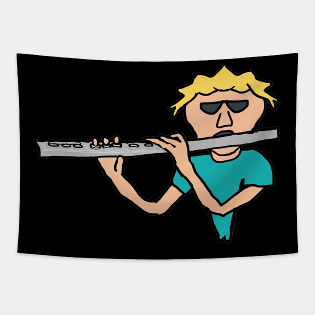 Flute Player Tapestry by Mark Ewbie