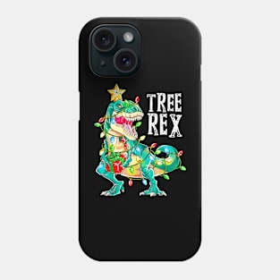 Tree Rex Christmas T-Rex With Xmas Lights Dinosaur Kids Boys Phone Case