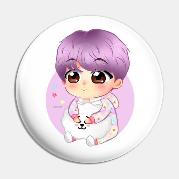 BTS Jin RUN BTS Ep. 97 Chibi Pin by SkmArtShop