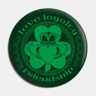 Irish Claddagh Ring Love Loyalty Friendship St Pattys Day Pin