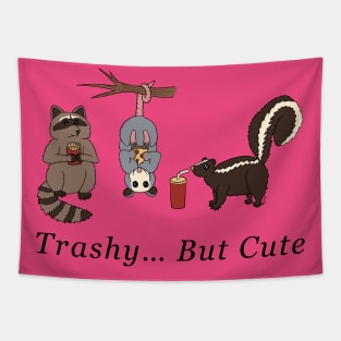 Trashy But Cute - Raccoon, Opossum, & Skunk Tapestry