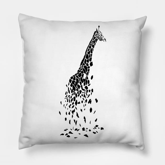 Falling giraffe Pillow by JJtravel