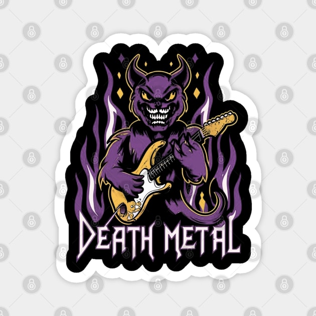 Death Metal Satanic Baphomet Cat Magnet by Aldrvnd