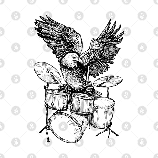 SEEMBO Eagle Playing Drums Musician Drummer Drumming Band by SEEMBO