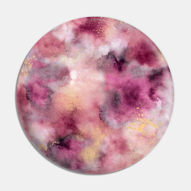 Pocket - Smoky Marble Watercolor Pink Pin by ninoladesign