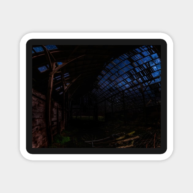 The Night Sky Through an Abandoned Barn Magnet by JeffreySchwartz