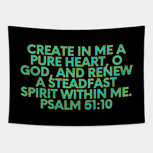 Bible Verse Psalm 51:10 Tapestry