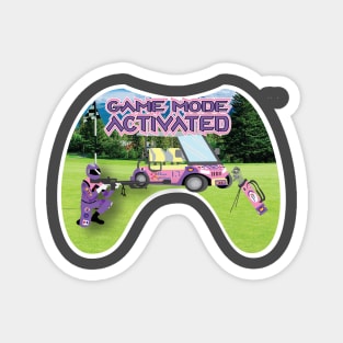 Game Mode Activated Pink Golf course white Trim Magnet