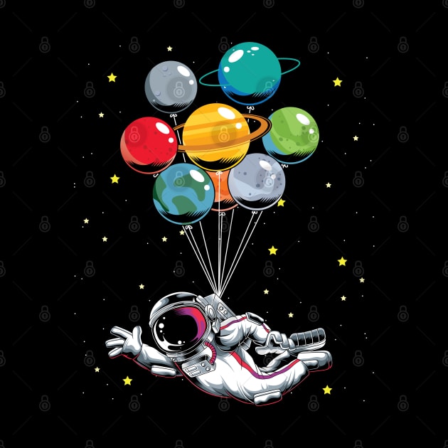 Astronaut Planets Balloon by ShirtsShirtsndmoreShirts