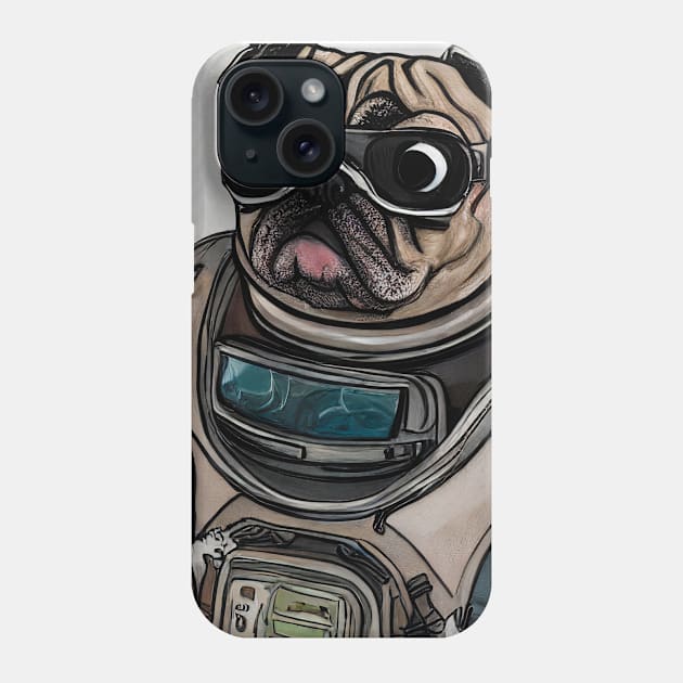 Astro Pug Phone Case by lcebido