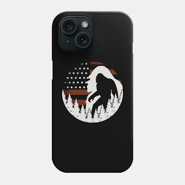 Bigfoot American Flag 4 of july Phone Case by Tesszero