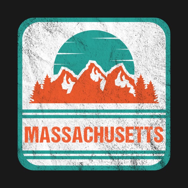 Retro Vintage Massachusetts USA Mountain Gift for Men by JKFDesigns