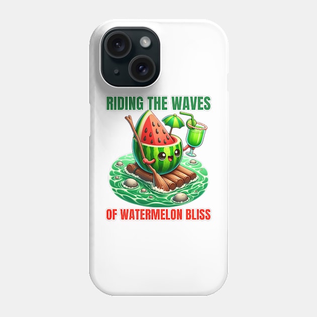 Watermelon Surf - Riding the Waves of Watermelon Bliss Shirt Phone Case by vk09design