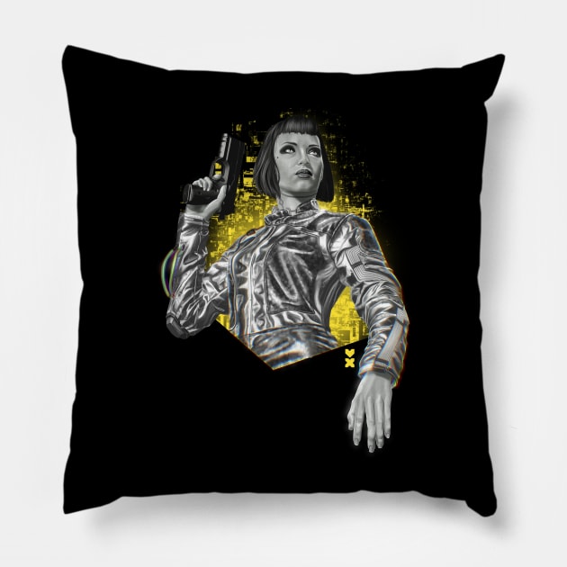 Cyberpunk Merc Pillow by VixPeculiar