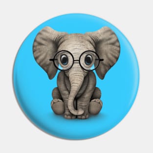 Cute Baby Elephant Calf with Reading Glasses Pin