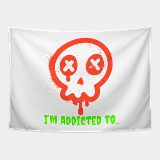 Skull with red spray Tapestry