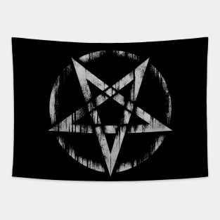 Grunge Inverted Pentagram Tapestry