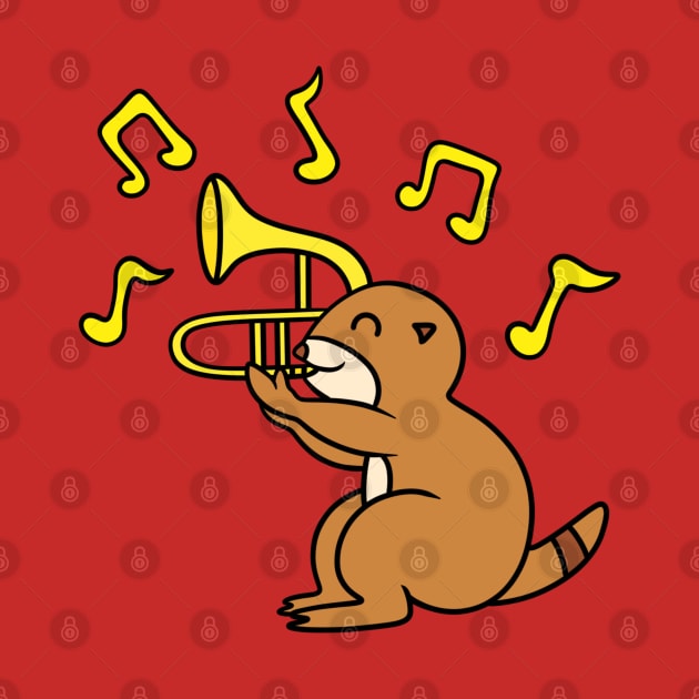 Squirrel playing trombone by Andrew Hau