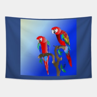 Macaws in the tree Tapestry