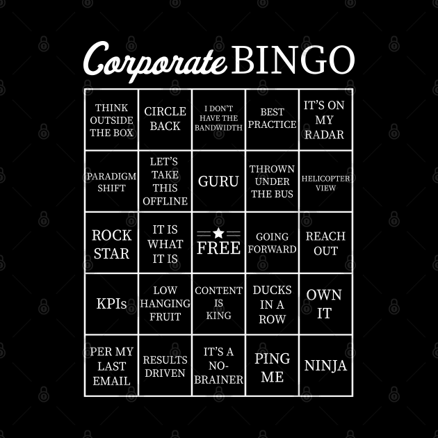 Corporate Jargon Buzzword Bingo Card by ItsRTurn