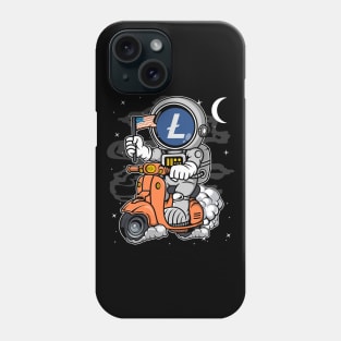 Astronaut Scooter Litecoin LTC Coin To The Moon Crypto Token Cryptocurrency Blockchain Wallet Birthday Gift For Men Women Kids Phone Case