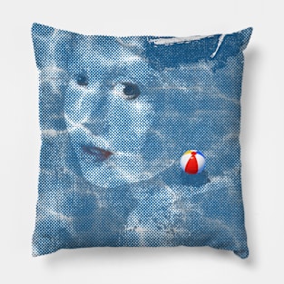 Girl With Beach Ball Earrings Pillow