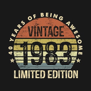 Vintage 1983 Limited Edition 40 Years Of Being Awesome T-Shirt