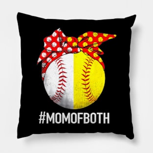 Mom Of Both Softball Baseball Headband Mother's Day Mama Pillow