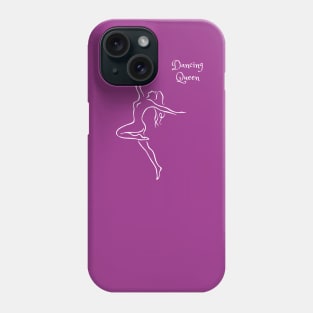 Dancing queen line art. Dancing girl minimalist design. Phone Case