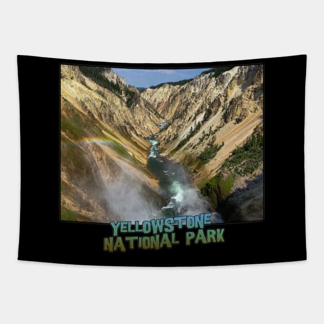 Yellowstone National Park - Lower Falls of the Yellowstone River Tapestry by gorff