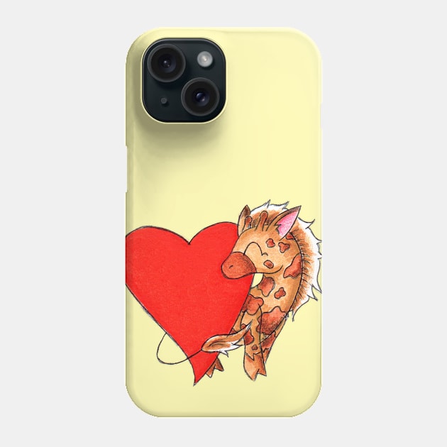 Heart Giraffe Phone Case by KristenOKeefeArt
