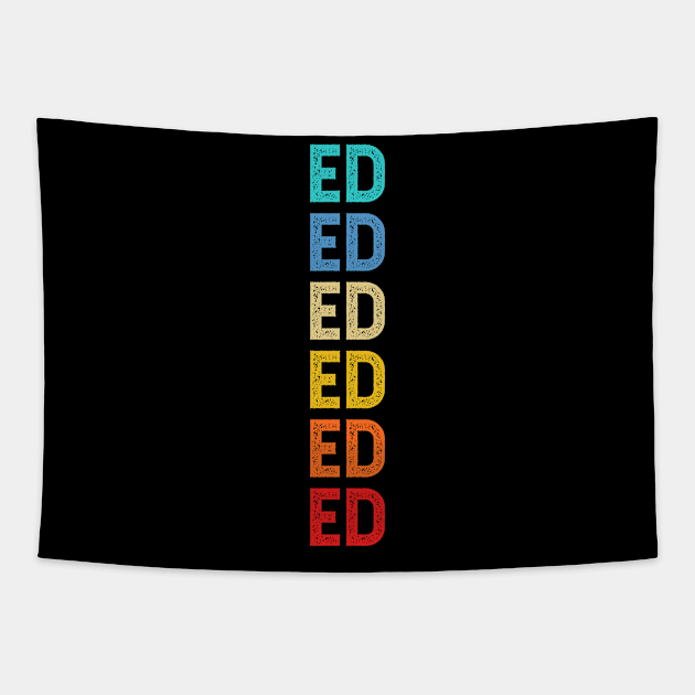 Ed Name Vintage Retro Custom Gift Named Ed Tapestry by CoolDesignsDz