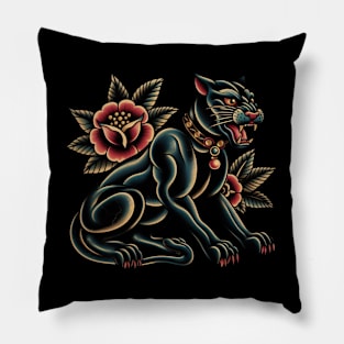 American traditional panther Pillow