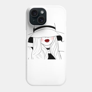 Schöne Frau mit Kussmund - Hut - Frau - Kussmund Phone Case