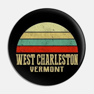 WEST CHARLESTON VERMONT Vintage Retro Sunset Pin