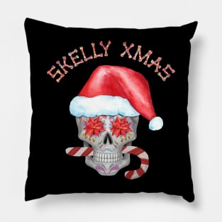 skelly xmas skull christmas Pillow