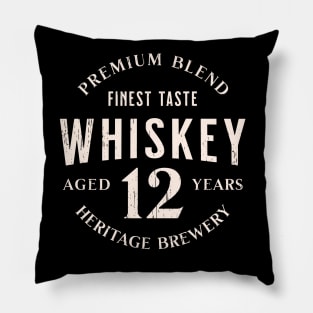 Vintage whiskey 12 years label distressed Pillow